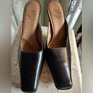 Circa Joan and David black leather mules size 8 lightly worn.